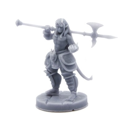 Tiefling Barbarian Miniature | 32mm scale mini for tabletop RPG