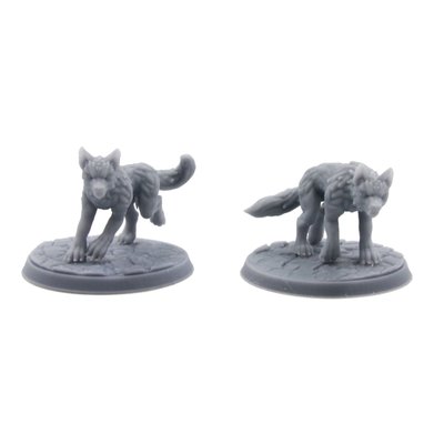 Dire Wolf Miniature Set | 2 pieces - perfectly scaled with large 50mm bases
