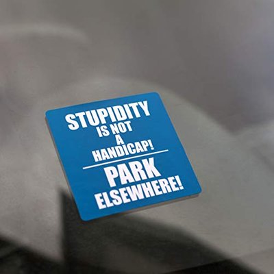 Disabled Stupid Bad Parking Space Bay Bumper Sticker