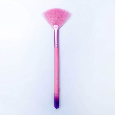 Moonface | pink & purple fan - makeup face highlighter blusher brush