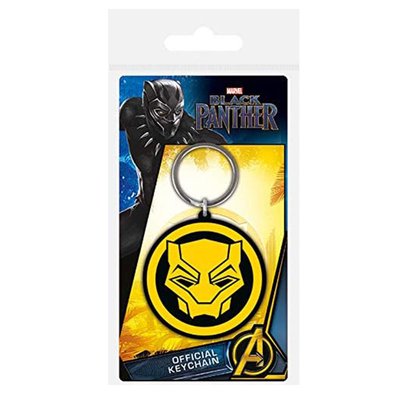 Marvel | Black Panther Logo - Official Rubber Keyring