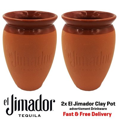 el Jimador Tequila - Set of 2 - Clay Pot - Advertisement Drink-ware