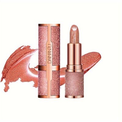 Daimanpu Rose Smoke Pink Lipstick - Glitter and Shimmer, Shiny Velvet Texture