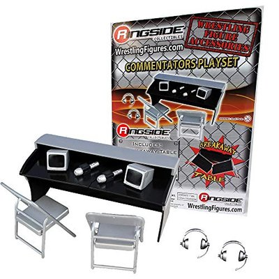 Commentators Wrestling Acccessory Playset SILVER - For Use With WWE & TNA Action figures