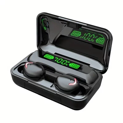 TWS Wireless 5.3 Earphone In-Ear Earbuds Digital Display Charging Compartment Binaural Earphones - Black