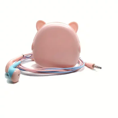 Premium 3.5mm Stereo Wired In-Ear Headphones - with Cute Pink Cat Case