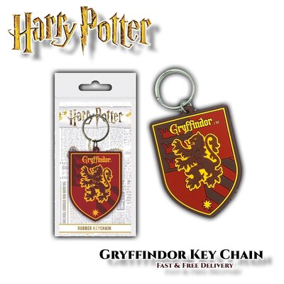 HARRY POTTER Hogwarts Gryffindor Crest Rubber Keyring - Official Merchandise