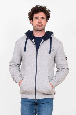 Brakeburn - Grey Borg Lined Zip Through Hoodie - UK - Size - M