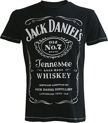 Jack Daniels Classic Logo T Shirt (Black) - Medium