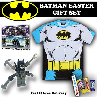 Easter Gift Set - Batman Vintage Costume T-Shirt - Chocolates - Lego & More