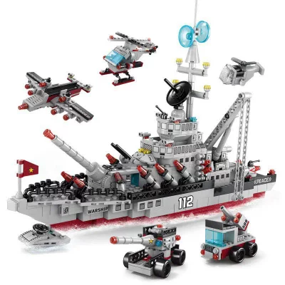 Build A Brick Military Frigate – 554pcs | Naval Vessel Model