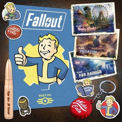 Fallout Limited Edition Collectible Toy Set - Nuka Cola Opener Vault-Tec Poster