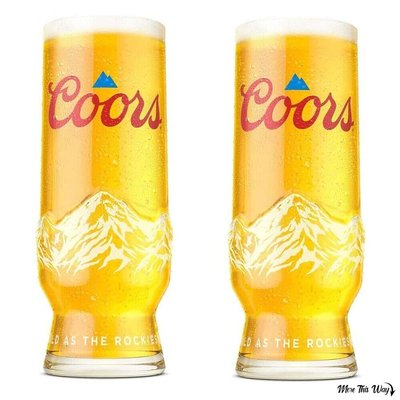 Coors Light 2021 Edition nucleated 20oz - Set of 2 Pint Glass - Mountain Design