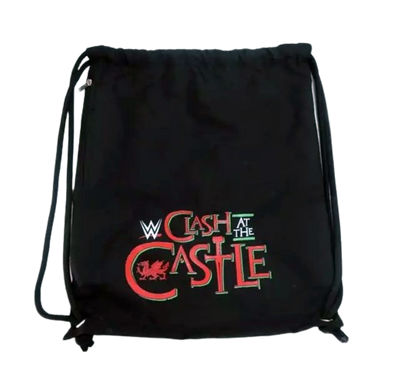 WWE Clash At The Castle Drawstring Bag Black Official Merchandise