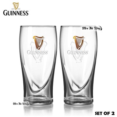 Official Guinness Pint Beer Glasses - Set of 2 - Classic Design