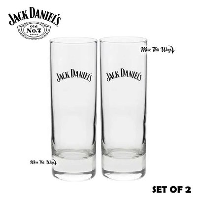Set of 2 Jack Daniels Whiskey Hi Ball Glass