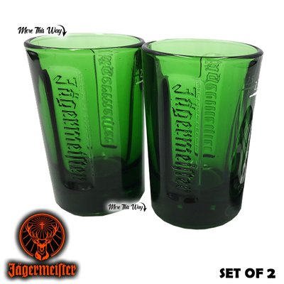 Jägermeister Shot Glasses - 2.5cl Green Shot Glass - Set of 2