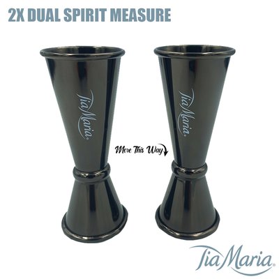 Tia Maria Double-Ended Spirit Measure Set of 2 - Metal Jigger