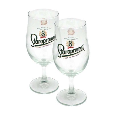 Staropramen Stemmed Half Pint Glass | Set of x2