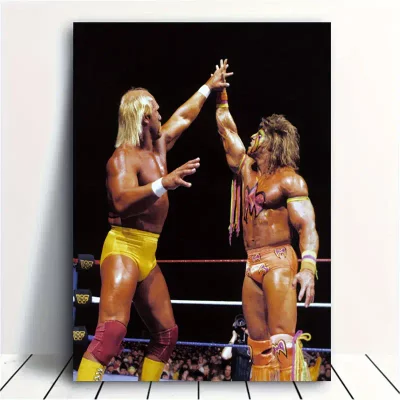 Soft Canvas Classic WWE Hulk Hogan & Ultimate Warrior Poster Print | Durable, Fading-Resistant 12x18 inch