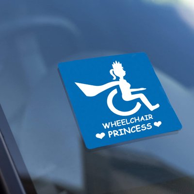 Novelty Disabled Car Decal - Wheelchair Princess Bumper Sticker