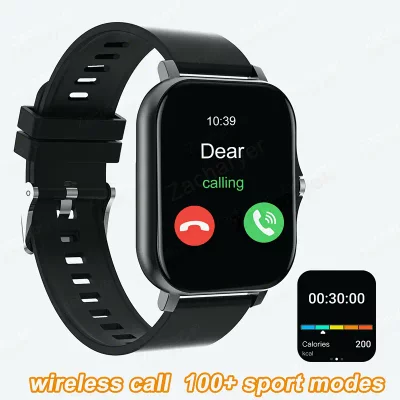 Black Multi-function Sports Smart Watch with Wireless Call Reminders (Android)