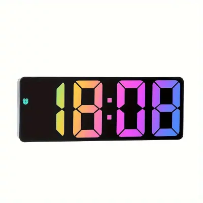 LED Digital Alarm Clock with Temperature Display - Black