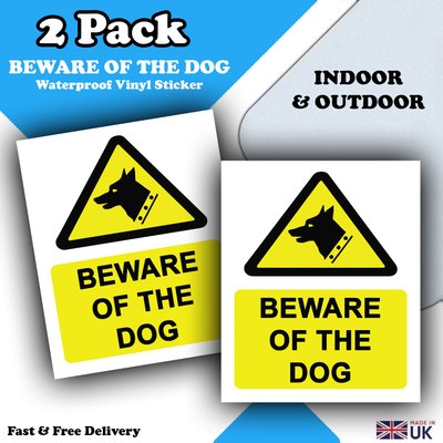 Beware of the Dog Sticker - Guard Dog Sign - Waterproof Viny