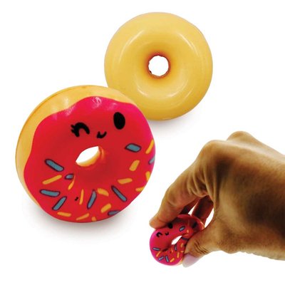 Pink Doughnut Stress Ball - Squishy Fidget Toy for Stress relief - 5 cm