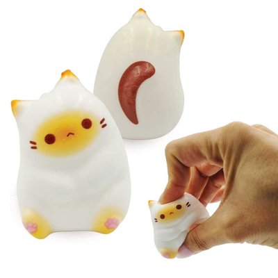 Cute Kitten Stress Ball - Squishy Fidget Toy for Anxiety - 6cm | White