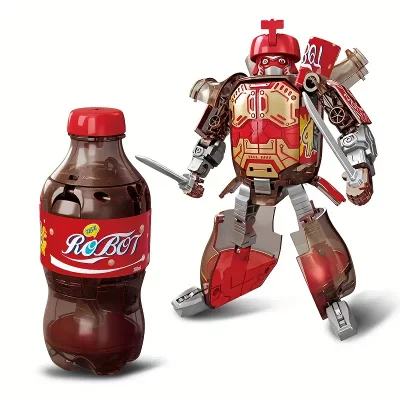 Transformable Red Cola Bottle Robot Action Figure