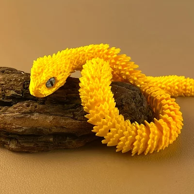 3D Printed Yellow Snake - 30 cm