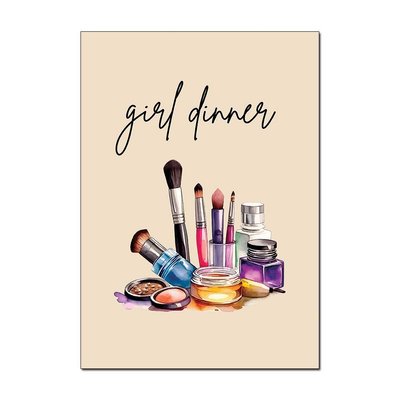 "Girl Dinner" Wall Art Poster – Glam Up Your Space | Available in A3 & A4 Sizes