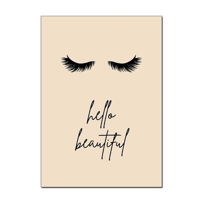"Hello Beautiful" Wall Art Poster – Glam Up Your Space | Available in A3 & A4 Sizes