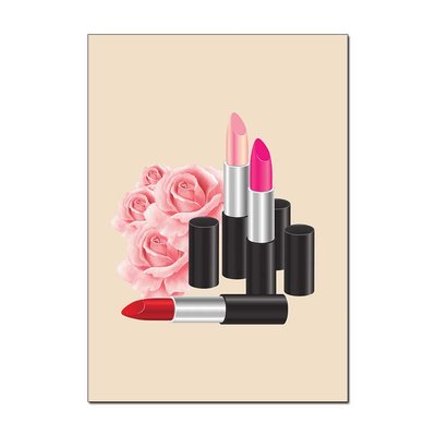 "Lipsticks & Roses" Wall Art Poster – Glam Up Your Space | Available in A3 & A4 Sizes