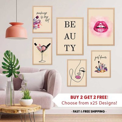 Beauty & Makeup Wall Art Posters | Glam up your Space Collection A3 A4