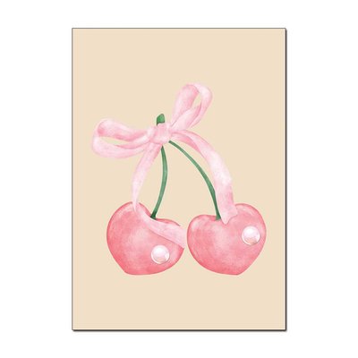 "Pink Cherry" Wall Art Poster – Glam Up Your Space | Available in A3 & A4 Sizes