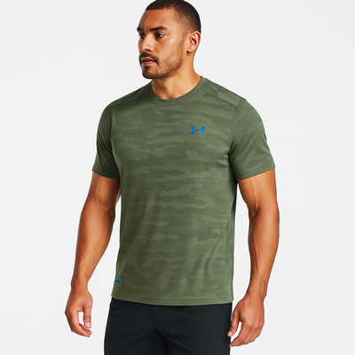 Under Armour Men's Heatgear Camo Green T-Shirt – Breathable, Fitted Gym & Training Top