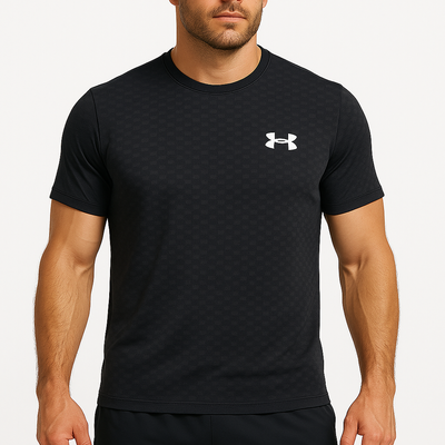 Under Armour Men's Heatgear Black T-Shirt – Breathable, Fitted Gym & Training Top