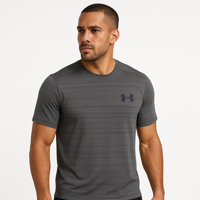 Under Armour Men's CoolSwitch Grey T-Shirt – Breathable, Fitted Gym & Training Top
