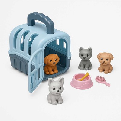 Blue Doggy Pet Home Playset - Kids Toy Doll Accessory