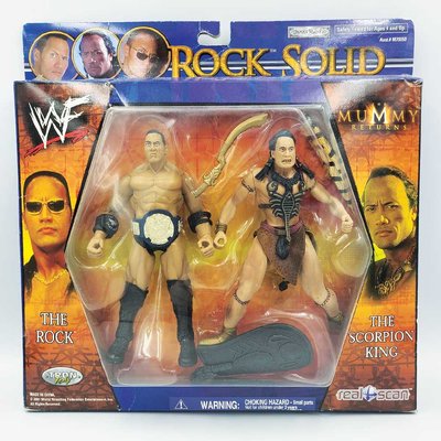 WWF Rock Solid Jakks Pacific - The Rock & The Scorpion King Action Figures