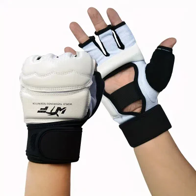 White World Teakwondo Federation Open Finger Gloves | Size Medium