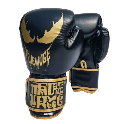 True Wuge Black & Gold - 10oz boxing gloves | PU Leather