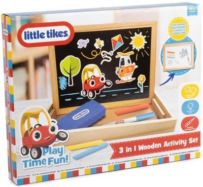 Little Tikes 3-in-1 Wooden Activity Set – Chalkboard & Magnetic Fun