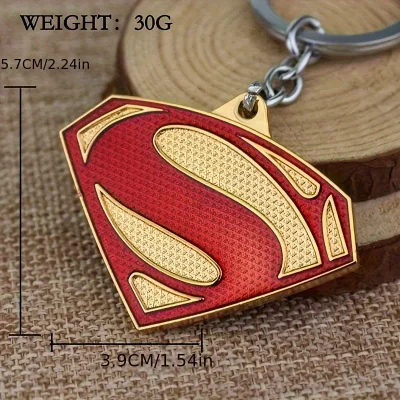 Superman Metal Keychain – Iconic Red & Gold “S” Emblem Key Ring