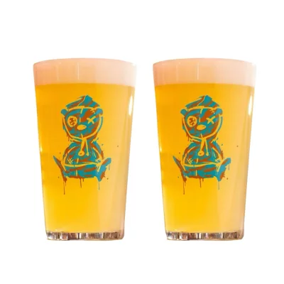 Tiny Rebel Pint Glasses | Logo & Character Design | Set of 2