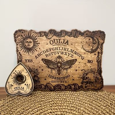 Vintage Style Wooden Ouija Board with Planchette – 30cm Spirit Board Set
