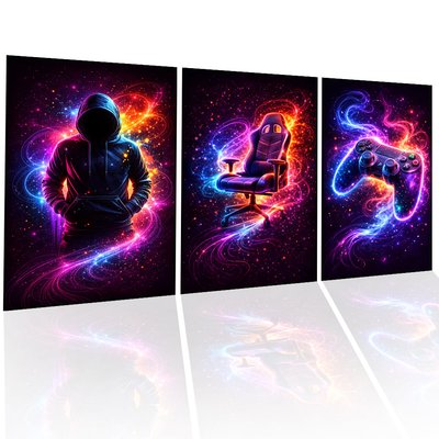 Gamer Art A3 Poster Set – 3 Pack High Gloss Gaming Wall Art
