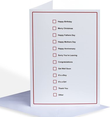 Funny Birthday Card – Tick Box Greeting Card – Novelty Birthday Card with Envelope – A5